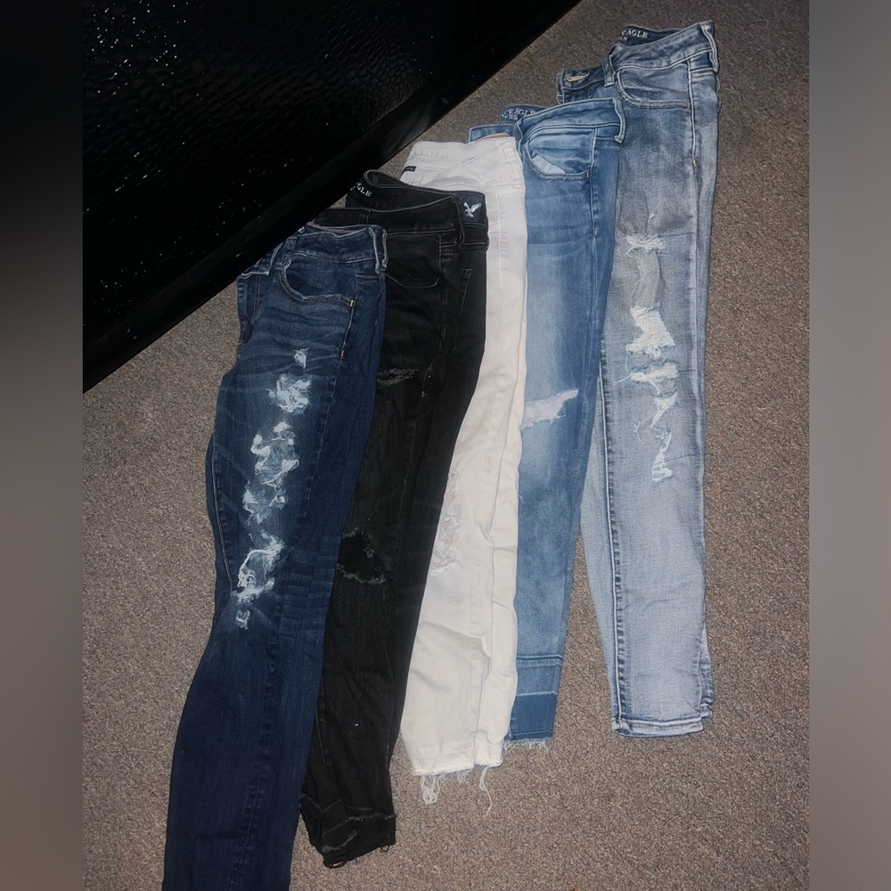 5 pair Size 10 women's American Eagle Jeans (skinny)